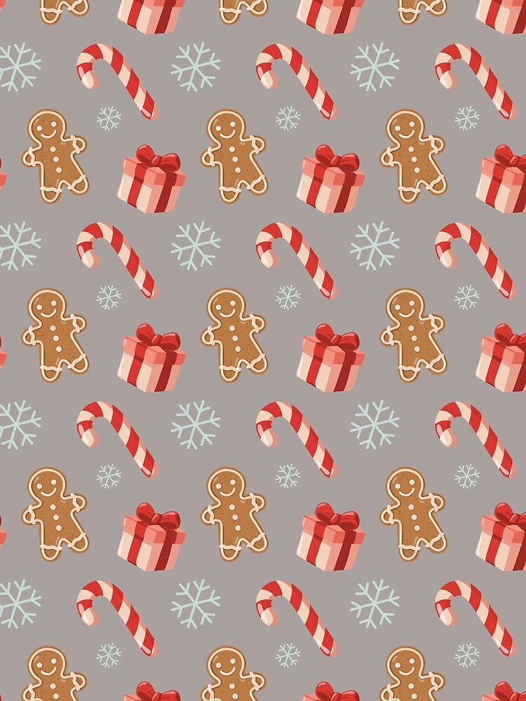Christmas Candy Cane and Gingerbread Pattern by EvLip-Artist
