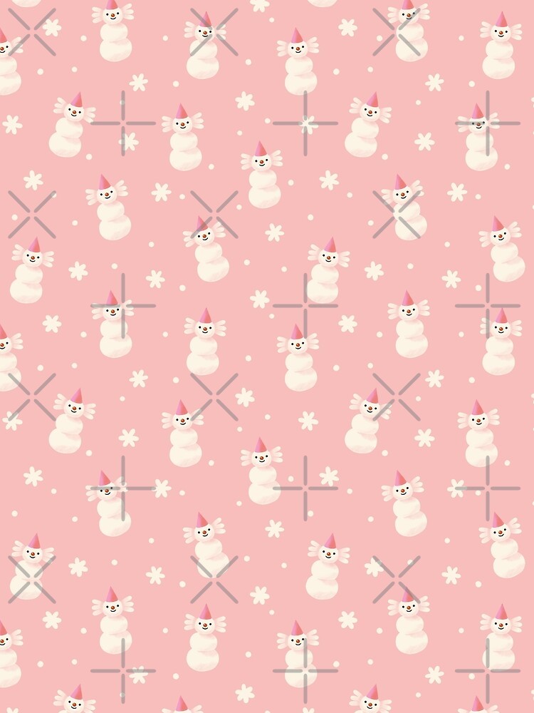 Axolotl Snowman Pink Christmas by balanyonok