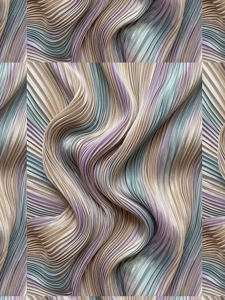 Iridescent Silk Waves | Elegant Pastel Abstract Fabric Texture | Luxury Flowing Satin Art by AP Digi Store