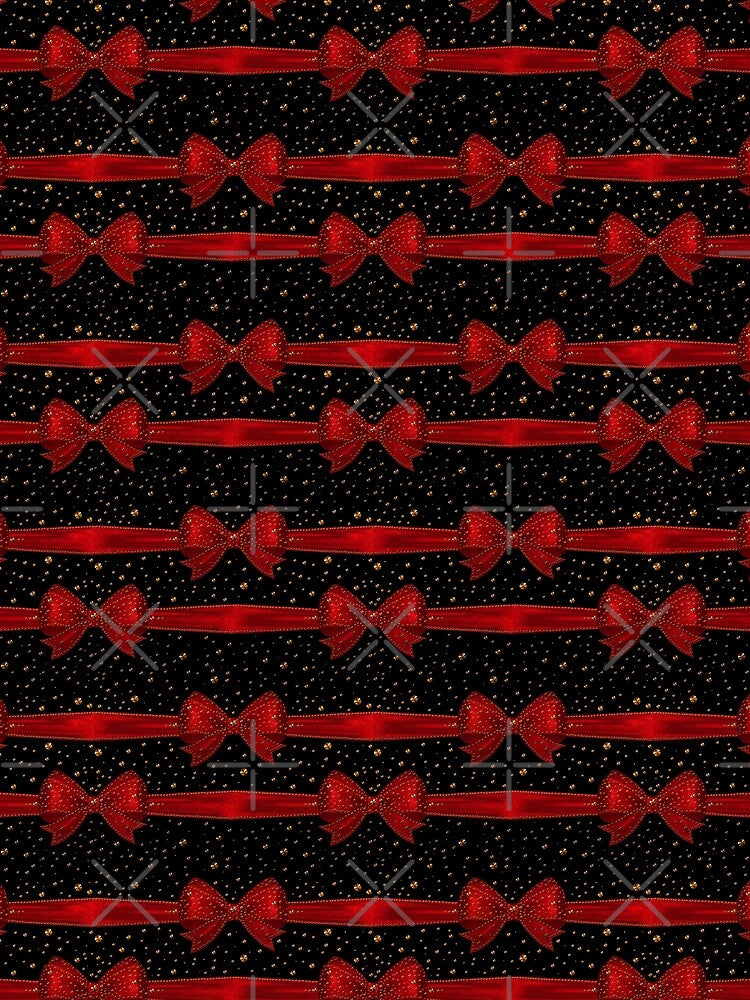 Gift bows pattern in red black - festive decoration gifts by GlamourChick