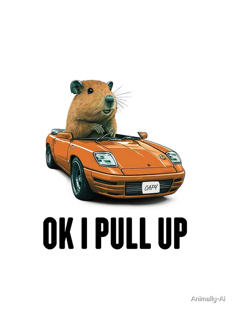 Ok I Pull up in an Orange Sports Car Capybara by Animally-Ai