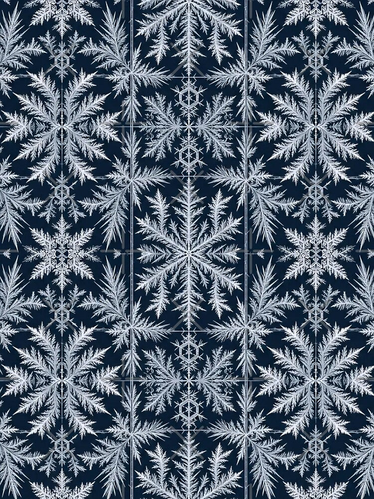 Cabincore Frost Window Fern | Frozen Glass Winter Minimal Repeat Pattern by StickyGuys