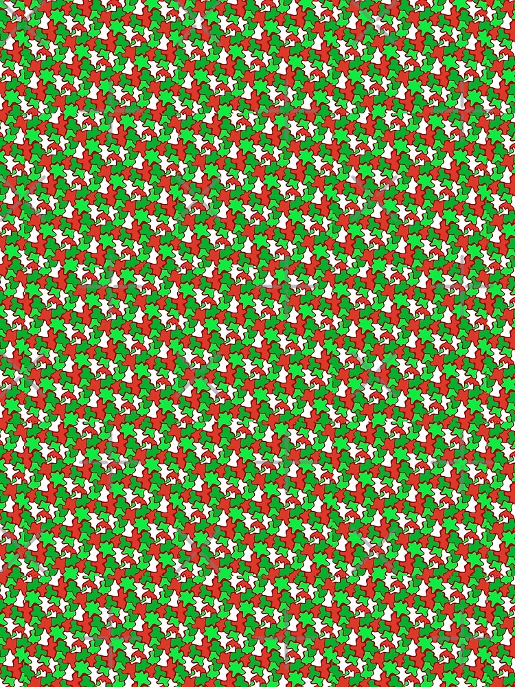 Red Green and White Christmas Themed Blob Pattern by JaneApril
