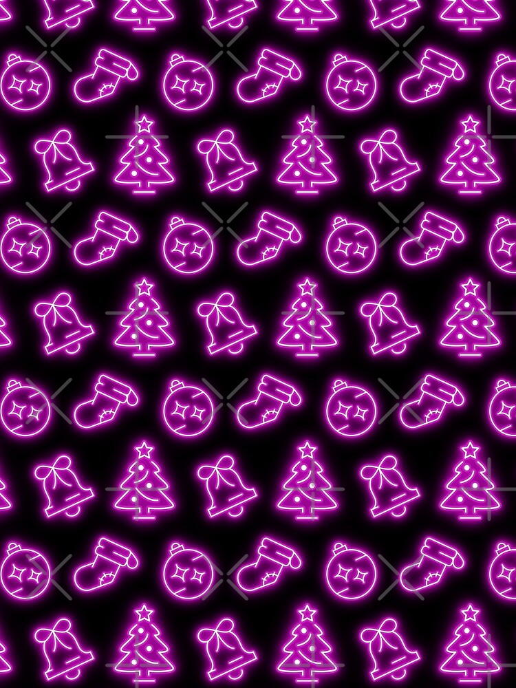 Neon Pink Christmas on Black by Pixels2Patterns