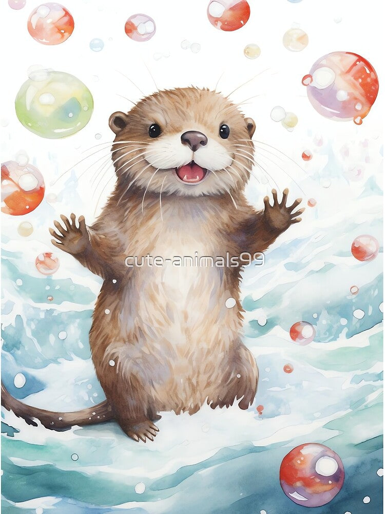 Snowy Otter Juggling by cute-animals99