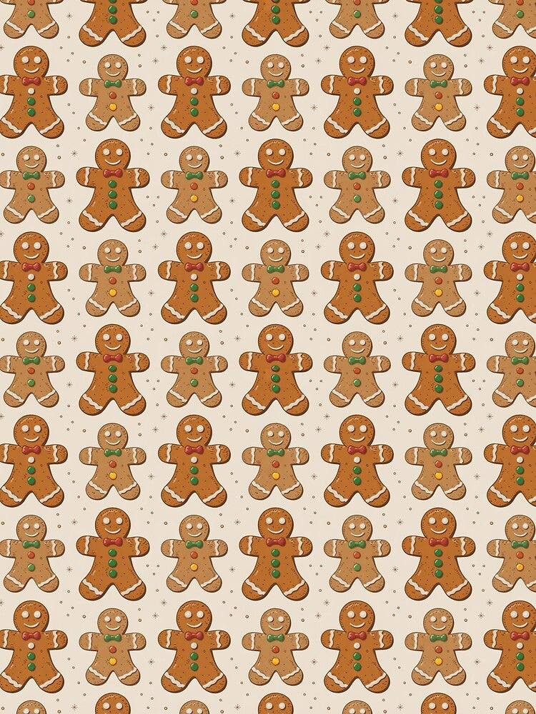 Gingerbread Men Christmas Cookie Pattern by WeTheWeirdosCo