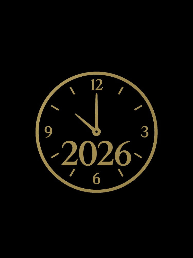 Gold Clock 2026 New Year Countdown – Grad NYE Party Time by PunchDrop