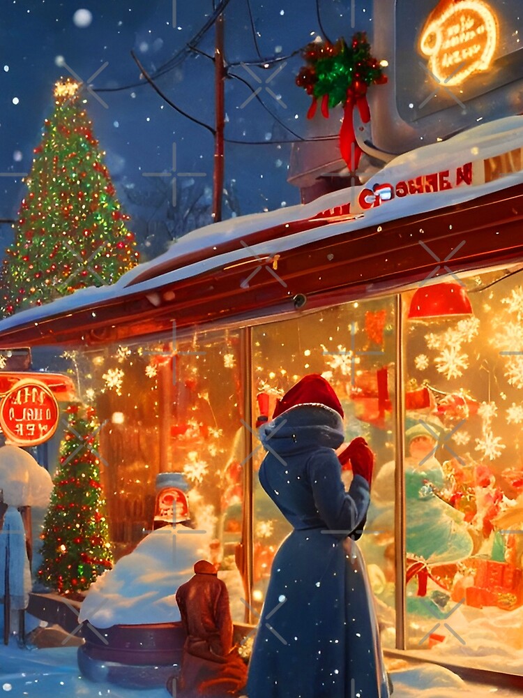 50s Retro Route 66 Christmas window display by 90snerd