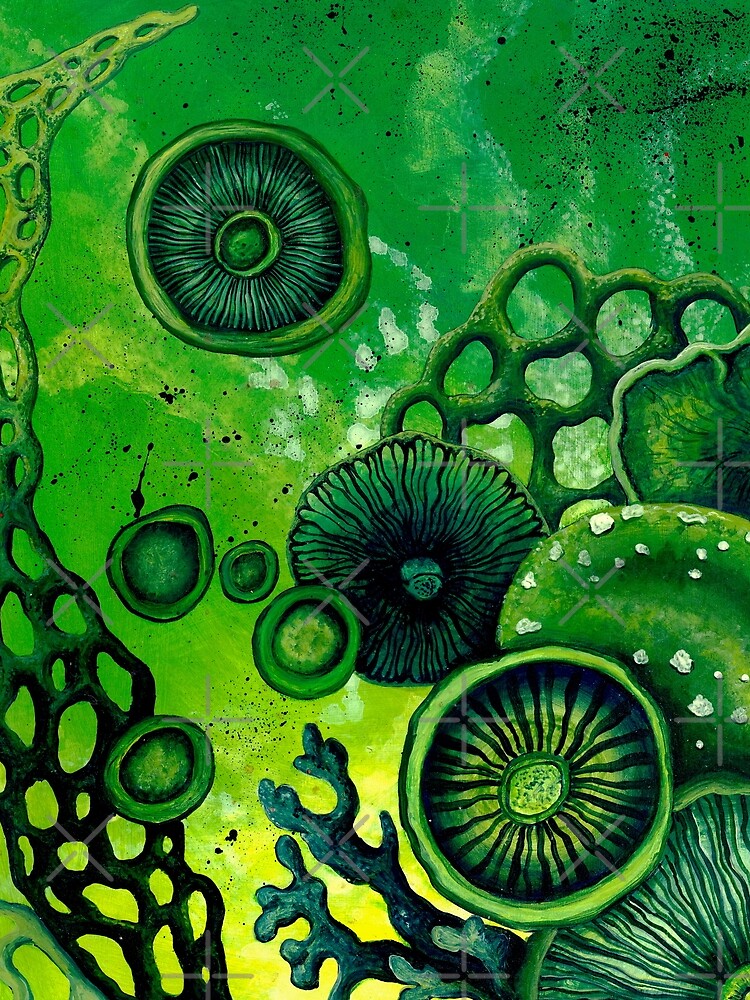 Green Mushroom World by DanjaArt