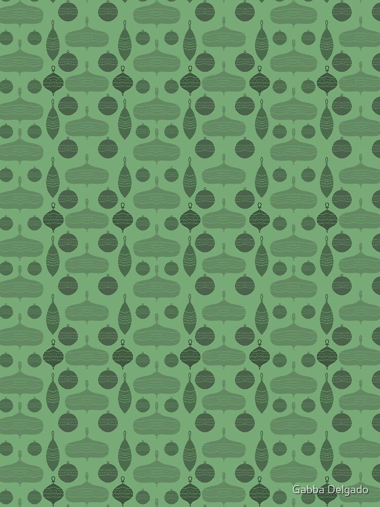 Green christmas ornaments pattern by Gabba Delgado
