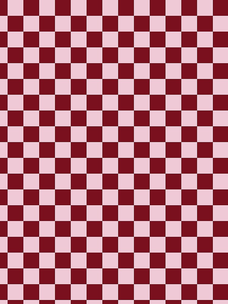 Cherry Red and Soft Pink Checkerboard Pattern | Coquette Checkered Print | Minimalist Retro 70s Checkered Design | Red and Pink Preppy Checkerboard Art by VivaFy