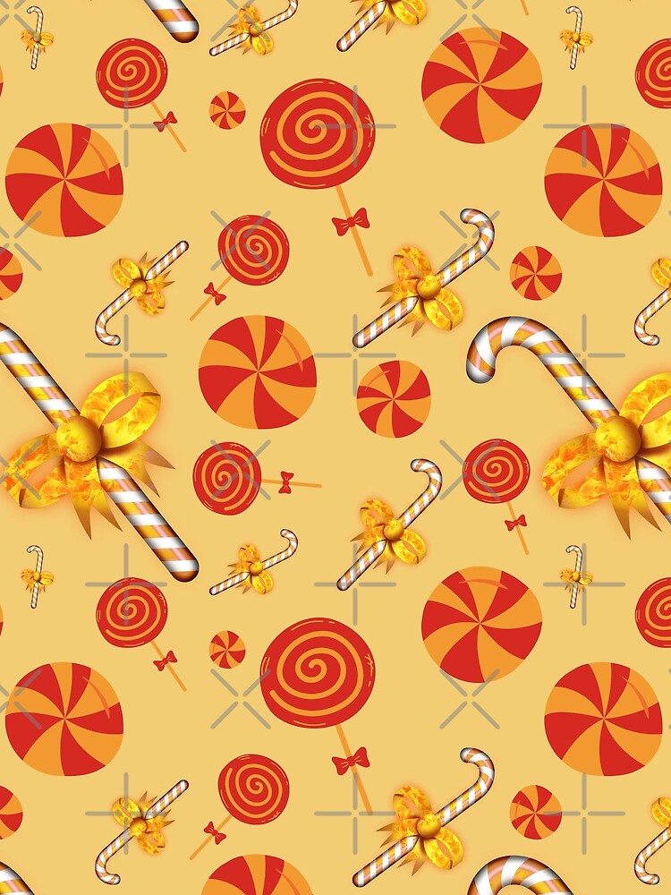 Christmas Candy Cane Sticks Decorative Pattern by thecooltable