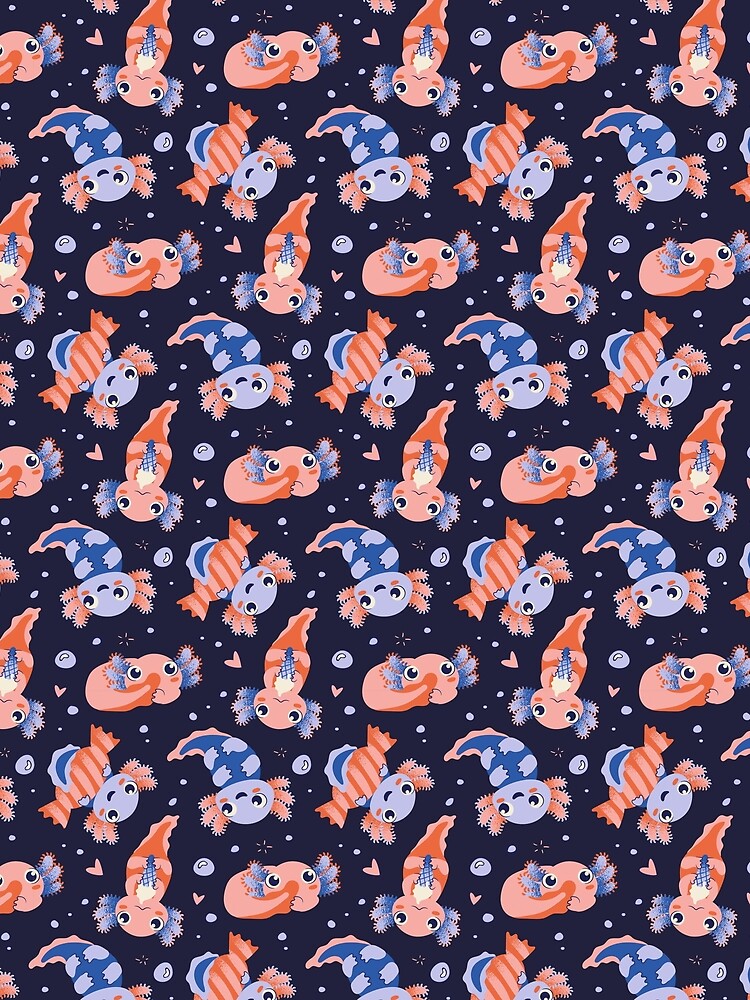 Cute Axolotl Pattern Kawaii Animal Snaxolotl by Patterntastic