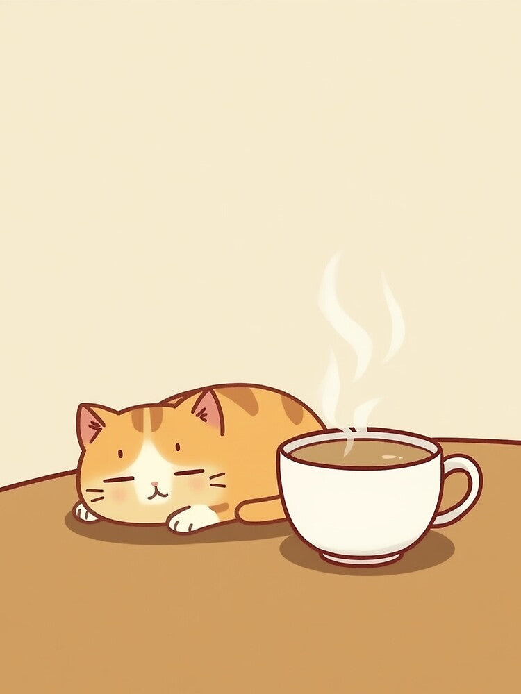Cozy Cat Sleeping Coffee Cup Kawaii by AEVORI