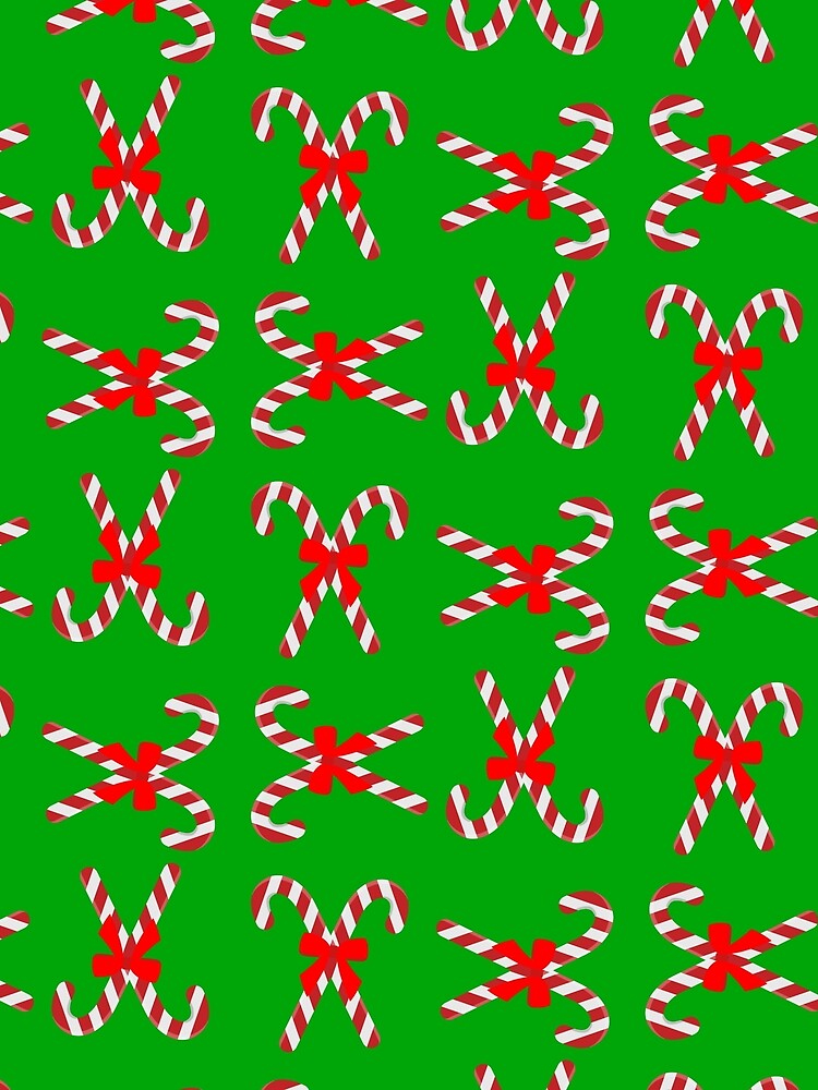 Green Candy Cane Christmas print by Charlottieloux