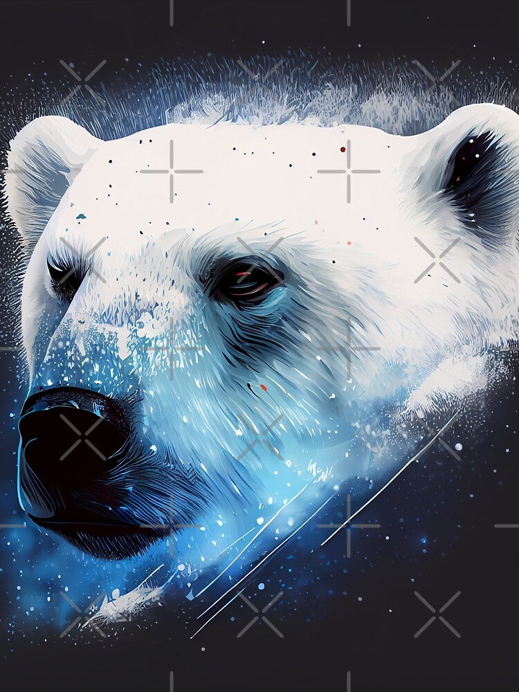Snowy Polar Bear Head by mcmtdesigns