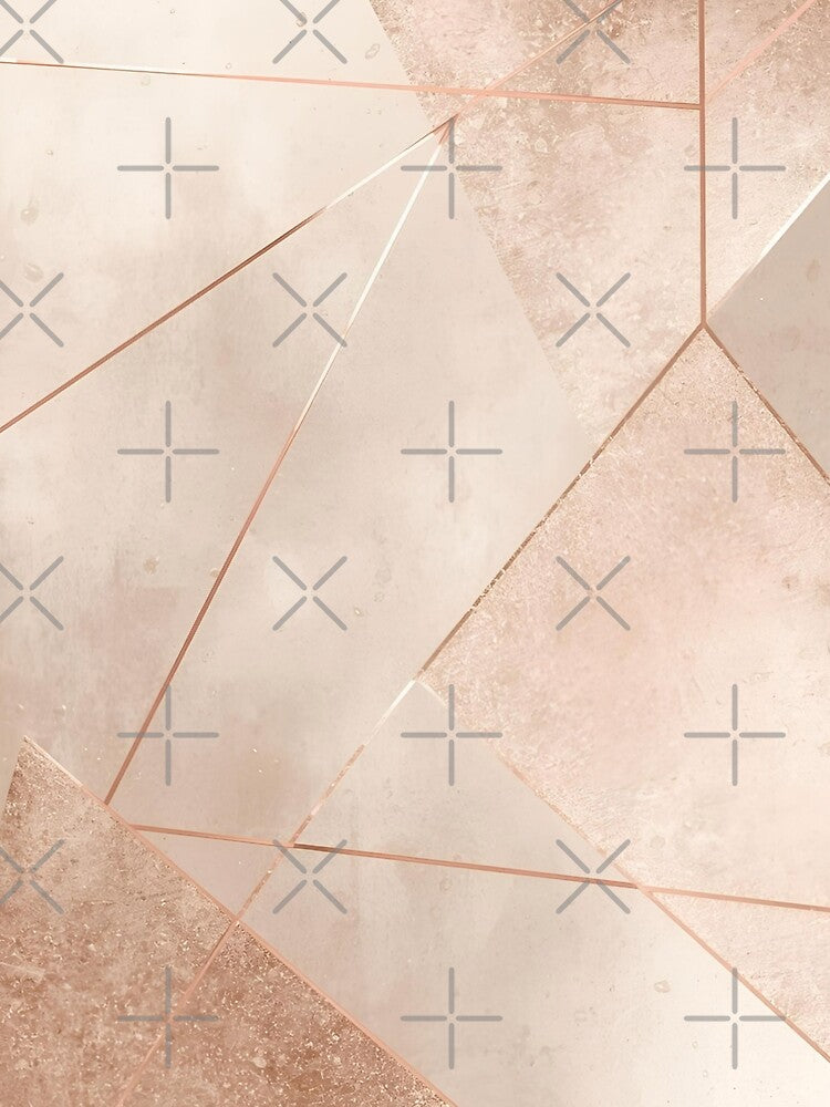 Luxury Rose Gold Geometric Marble Abstract by LakLuxe studio