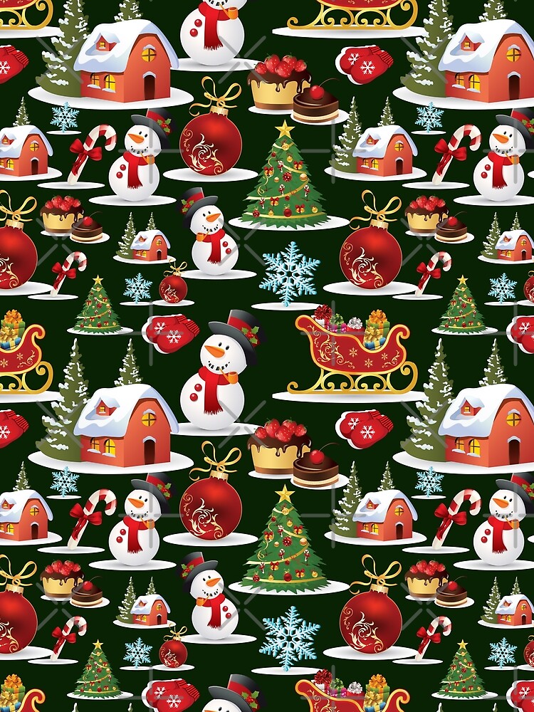 Green Snowman Christmas Pattern by MixinMadness