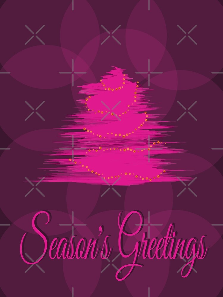 Season's Greetings Pink Abstract Tree by photossmirnov