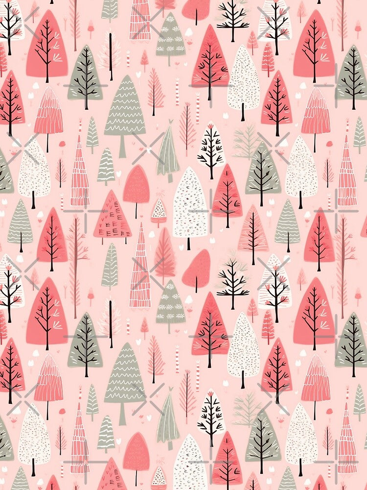 Winter trees hygge pattern by FatBirdie
