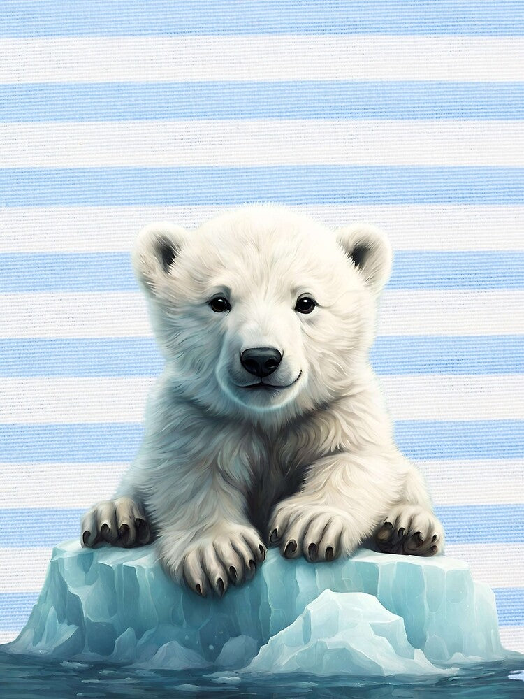 Baby Polar Bear Art, Cute Polar Bear Cub Gifts by Cuteanimalgifts