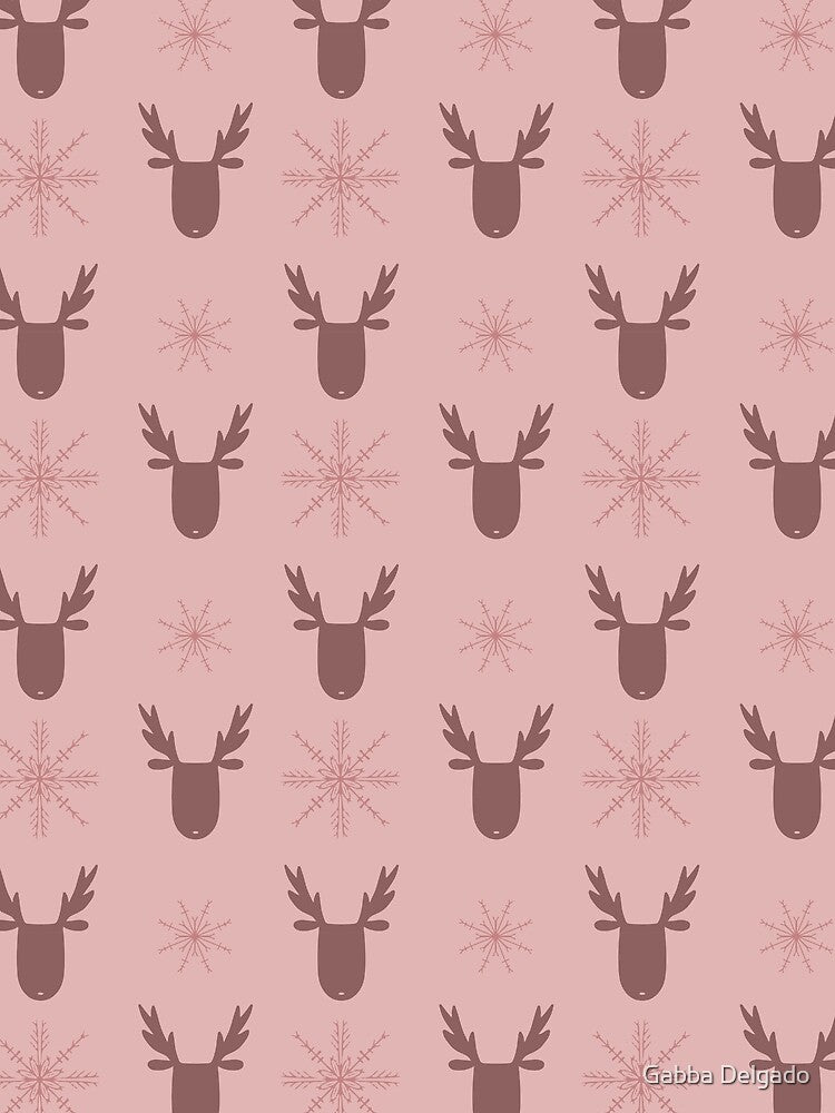 Christmas reindeer pattern pink by Gabba Delgado