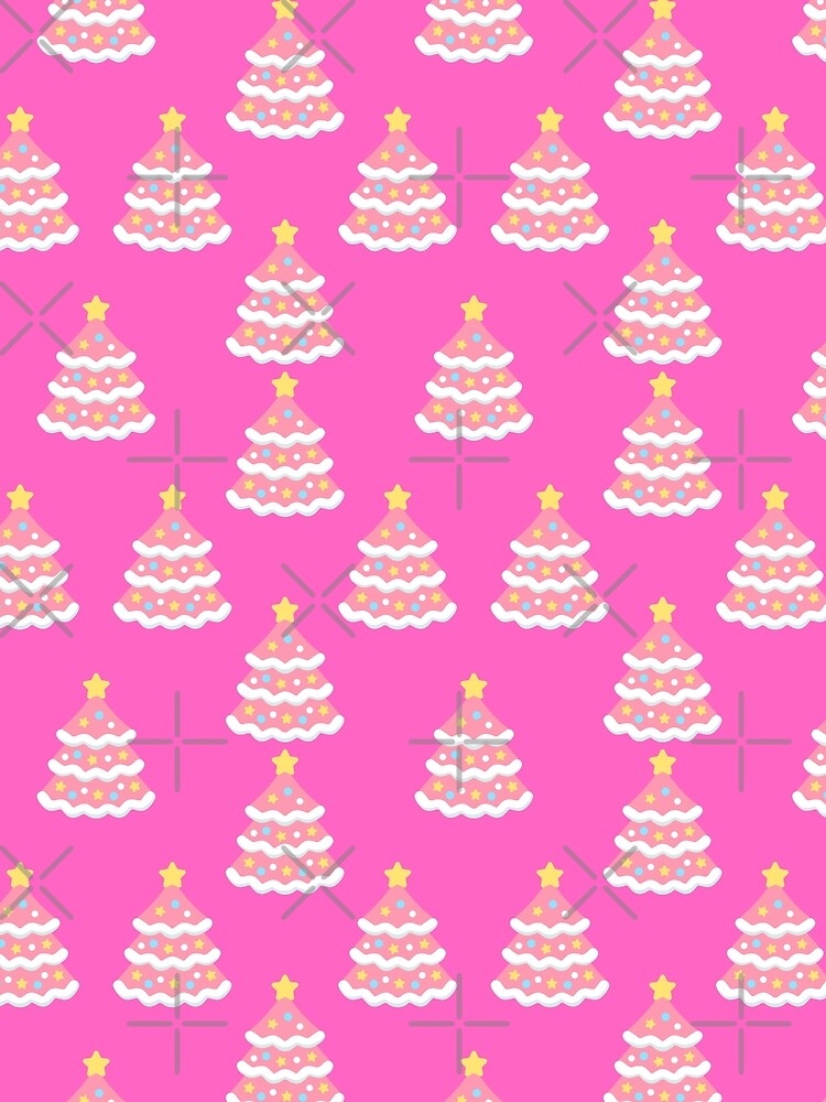 Pink Christmas Trees on Bright Pink Pattern by Pixels2Patterns