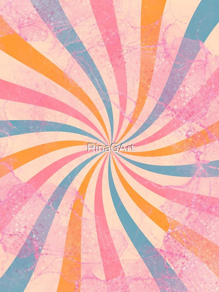 Abstract Retro Candy Cane Swirl by RinaGArt