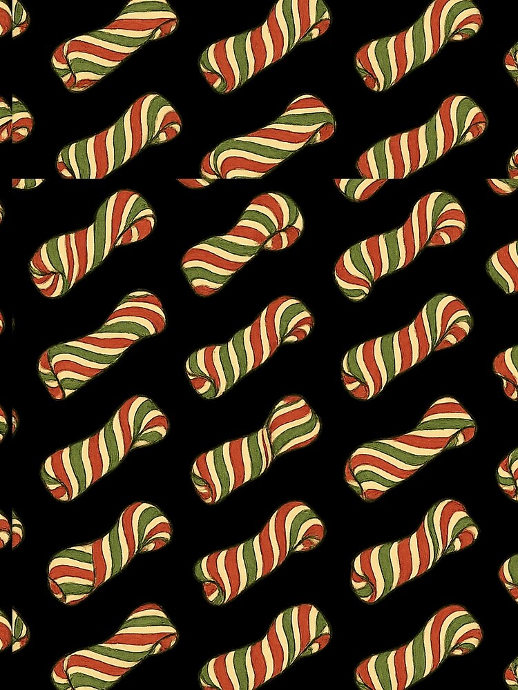 Red Green Candy Cane Pattern Toss – Classic Christmas Stripes by PunchDrop