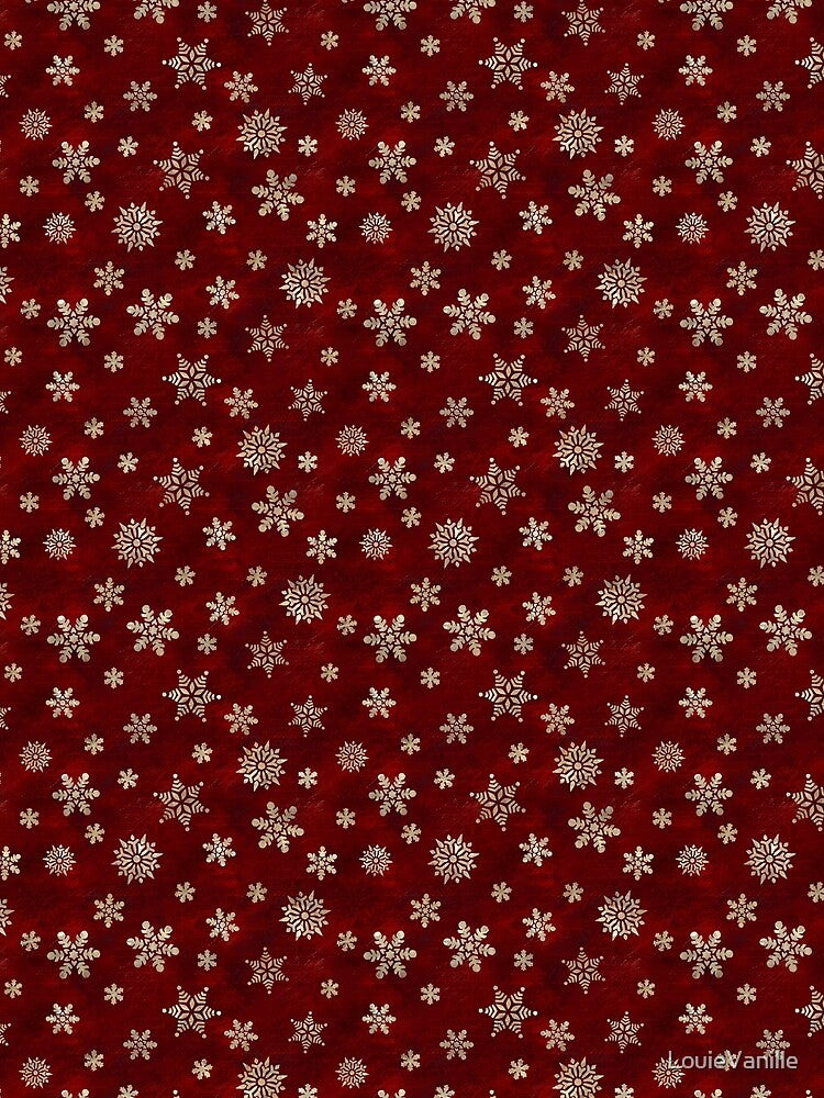 Red Snowflake Nutcracker Christmas Trees Pattern by LouieVanille