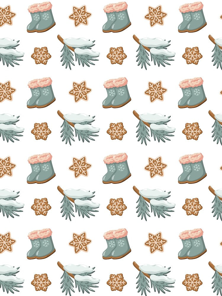 Winter Boots and Gingerbread Snowflake Pattern by EvLip-Artist