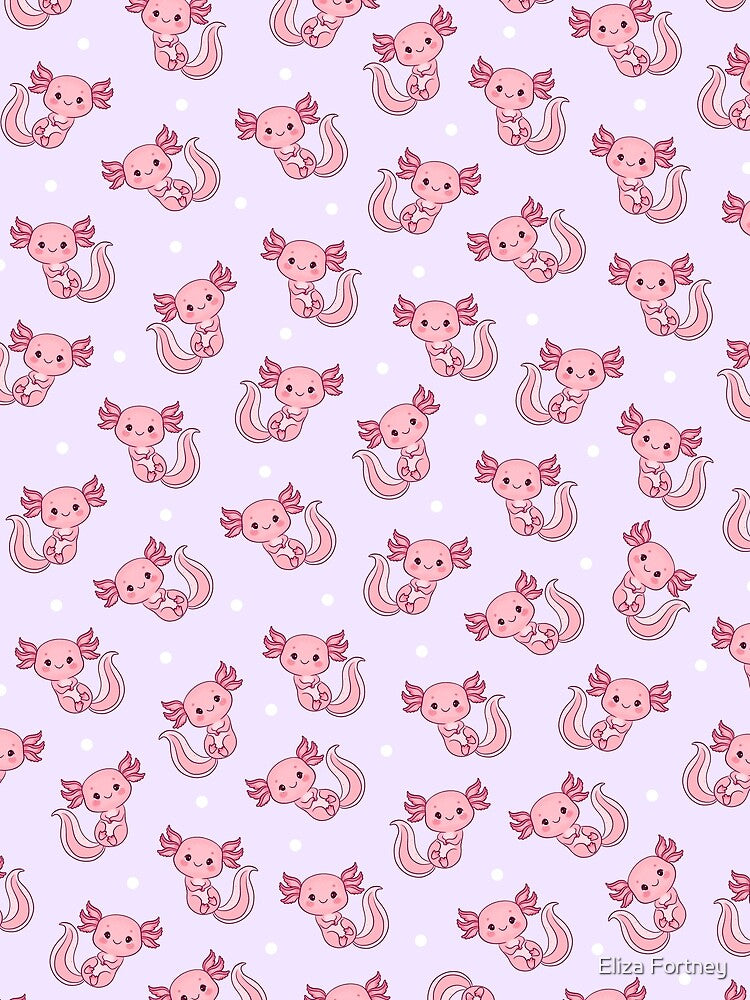 Kawaii Axolotl Pattern by Eliza Fortney