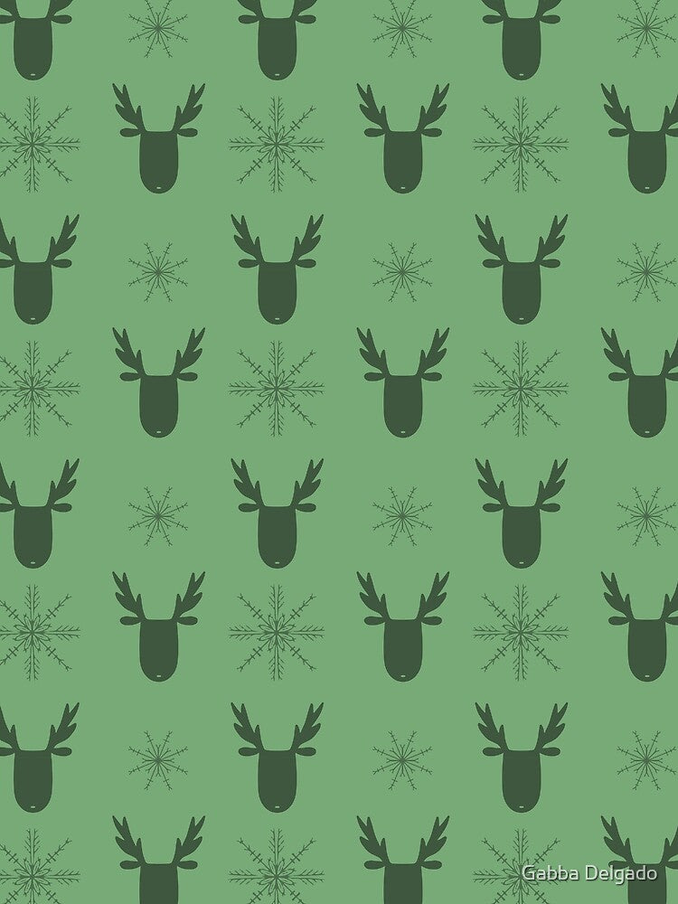 Reindeer green pattern christmas by Gabba Delgado