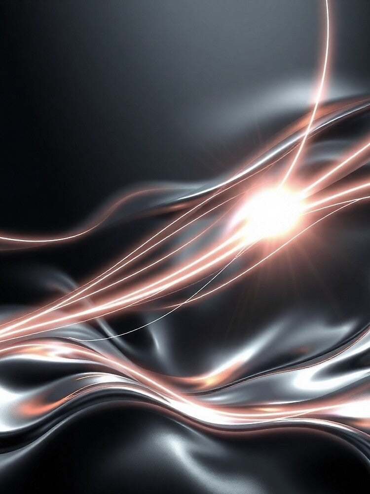 Champagne Silver Light Wave Abstract Modern Design by IntelliMindDesigns