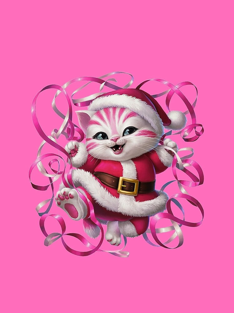 Christmas Kitty With Pink Ribbon | Pink by PinkGoddessLove