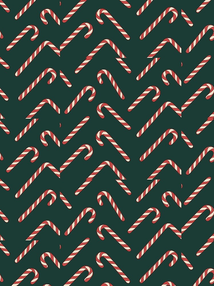 Candy Cane Chevron Seamless Pattern – Christmas Green Edition by PunchDrop
