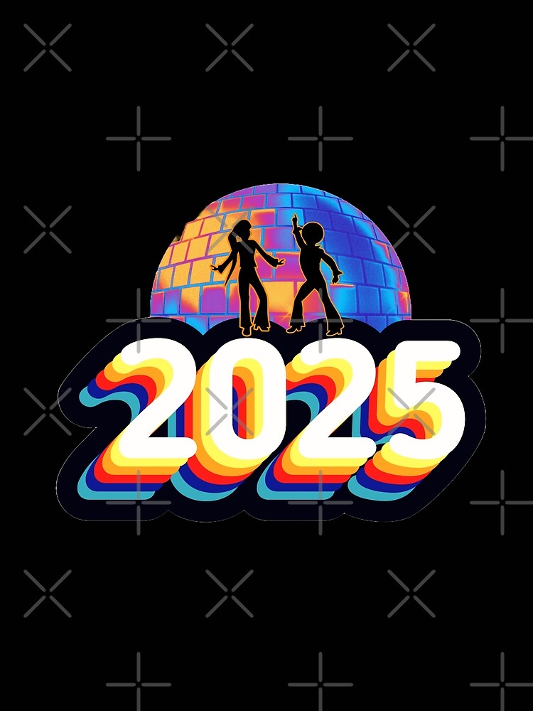 Retro 2025 Happy New Year Dancers by Lovemountain