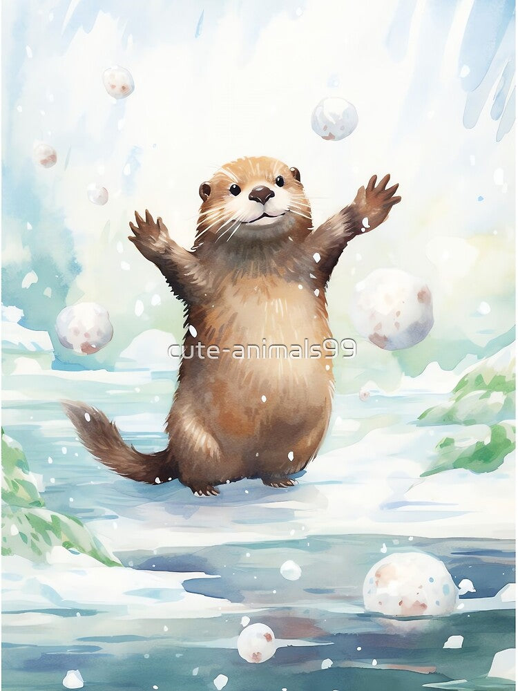 Snowy Otter Juggler by cute-animals99