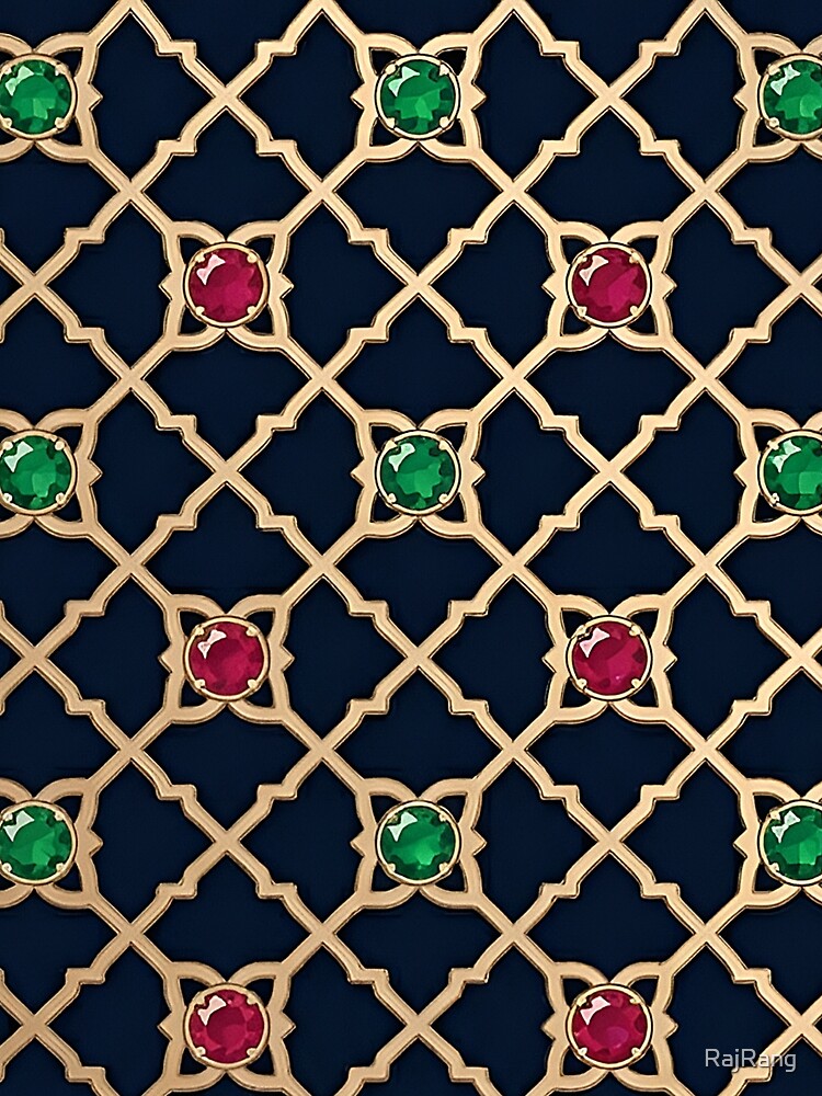Royal Jali Lattice with Ruby and Emerald Jewels by RajRang