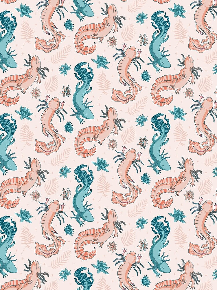 Axolotl Cute Pattern Kawaii Animal by Patterntastic