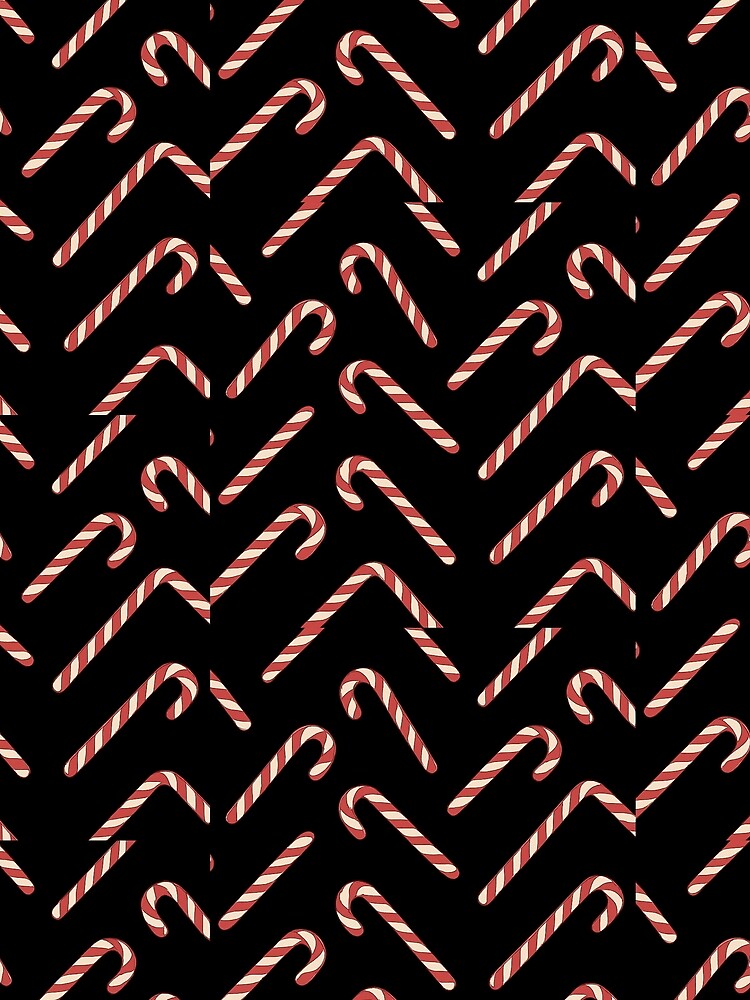 Candy Cane Pattern Christmas - Red White Holiday Candy Canes by PunchDrop