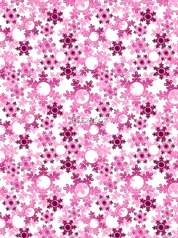 New Year's Christmas pattern with pink snowflakes by fuzzyfox