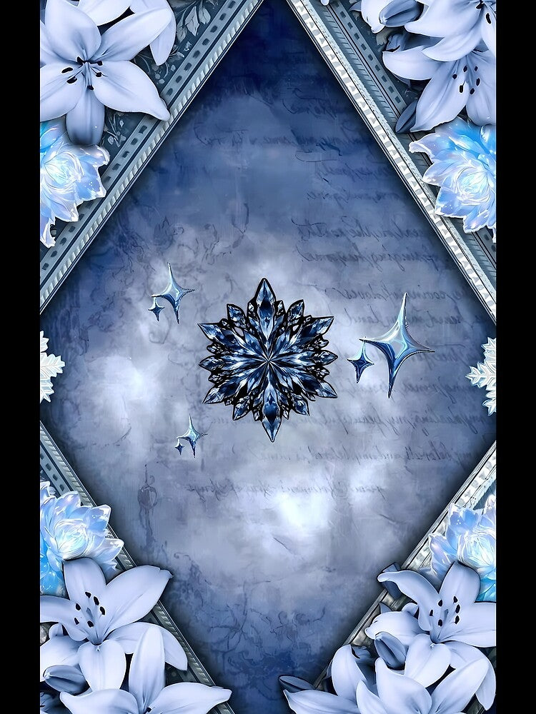 Elegant Winter Lilies & Crystal Snowflake – Majestic Blue & White Floral Art by SnowyLines
