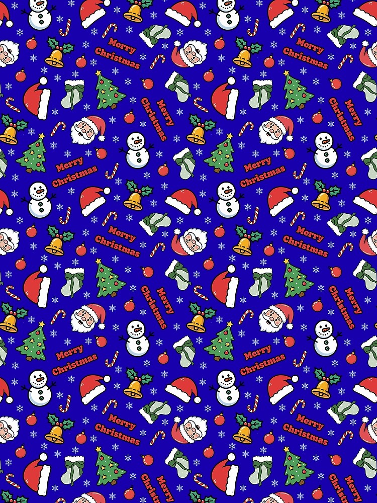 Cartoon Christmas on Royal Blue by KSimpson838