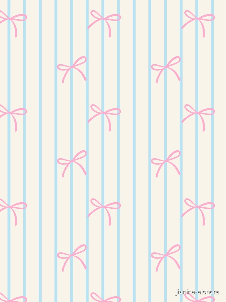 Pink Bow Blue Stripe Gift Pattern by jianina-alondra