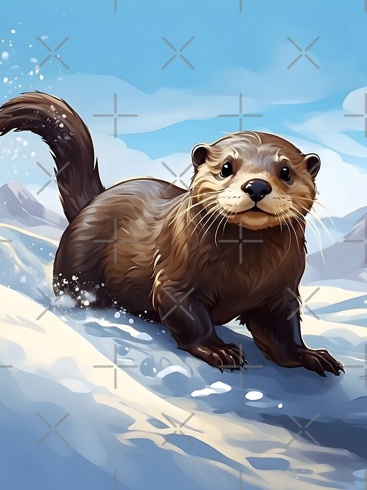 Otter on Snowy Banks by digiscapeart