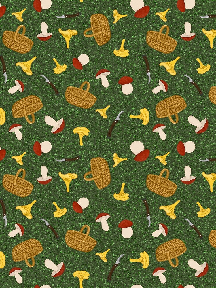 Mushroom Hunting Dark Green by TursiArt