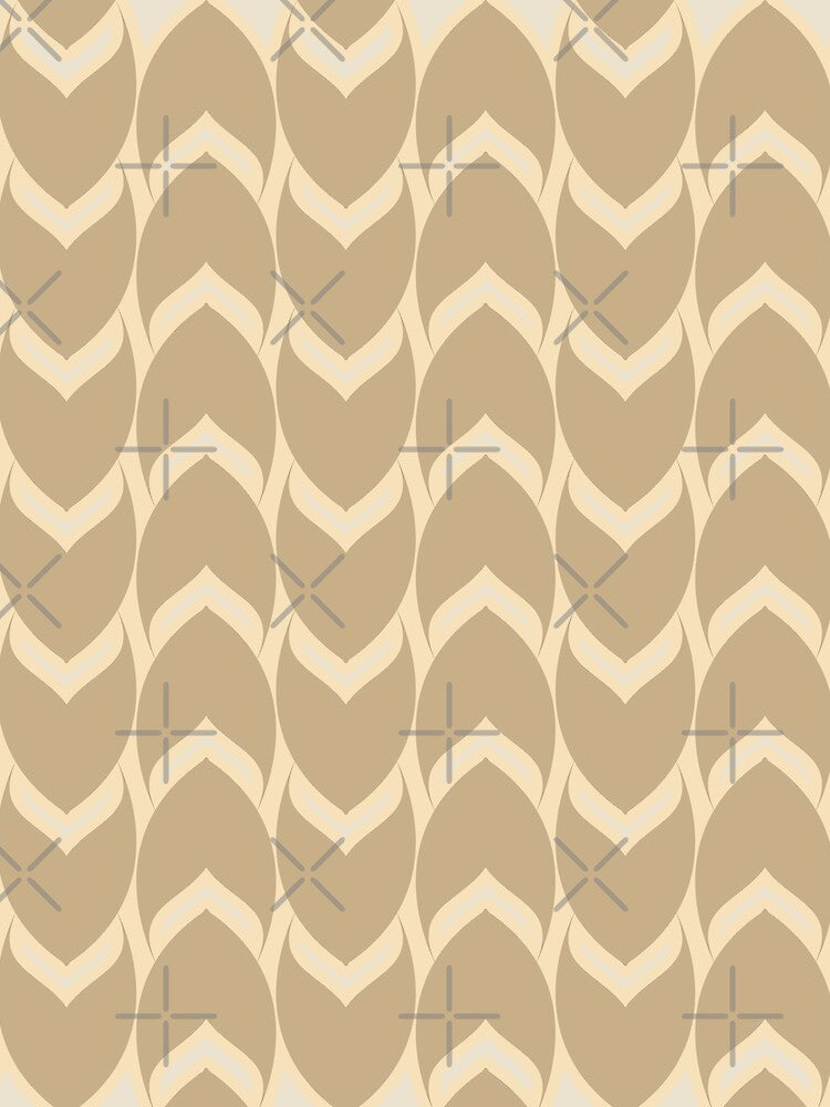 Champagne Chevron – Geometric pattern in warm beige for modern & retro-inspired rooms by EMJAYHeiss