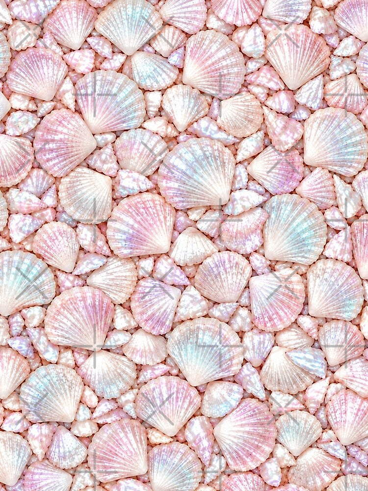 Pearlescent Seashell Mosaic in Blush Pink by OLAIZA