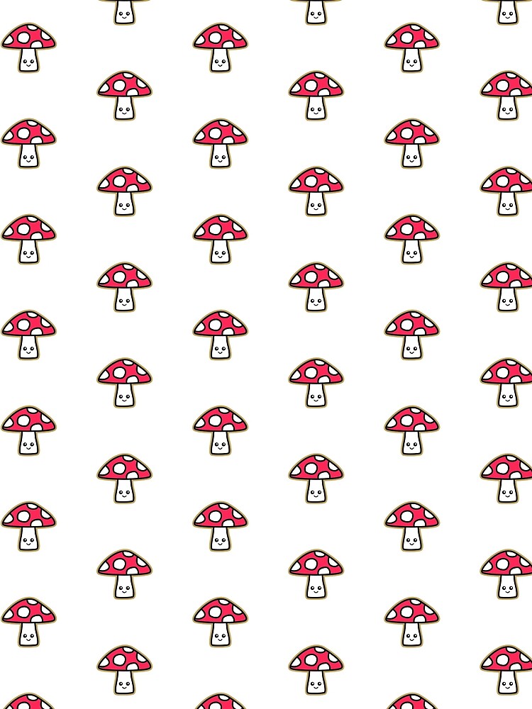 Cute Kawaii Vivid Crimson Mushroom Sticker Transparent Background by NadDot